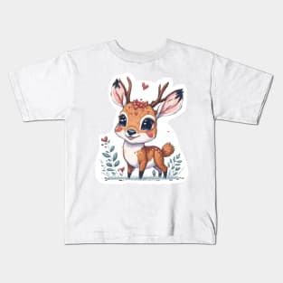 Minimal Cute Baby Deer Kids T-Shirt